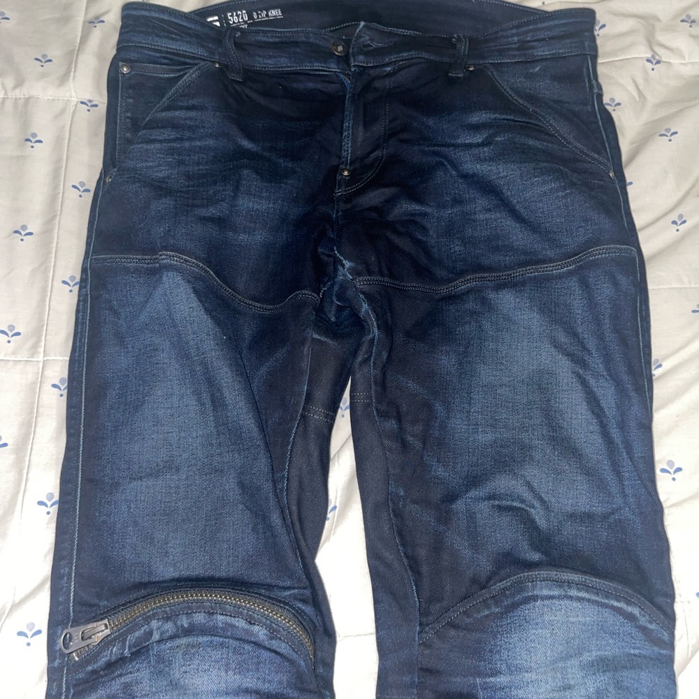 Blue denim jeans